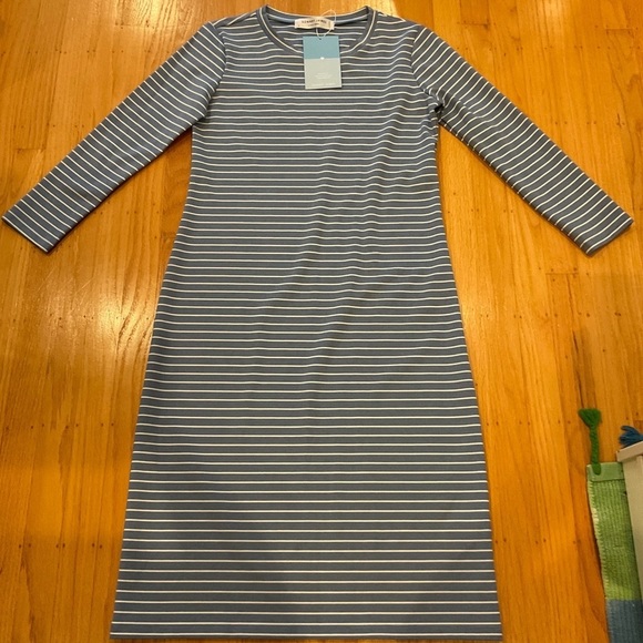 NWT Sonet James Reese Blue & White Stripe A Play Dress Medium - Picture 6 of 11